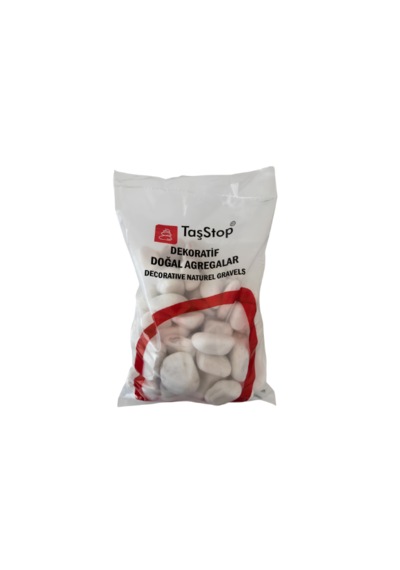 40-60 Mm Mermer Beyaz Tamburlu Çakıl 10 Kg