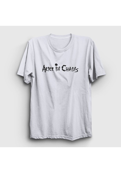 Presmono Unisex Alice In Chains T-shirt Beyaz