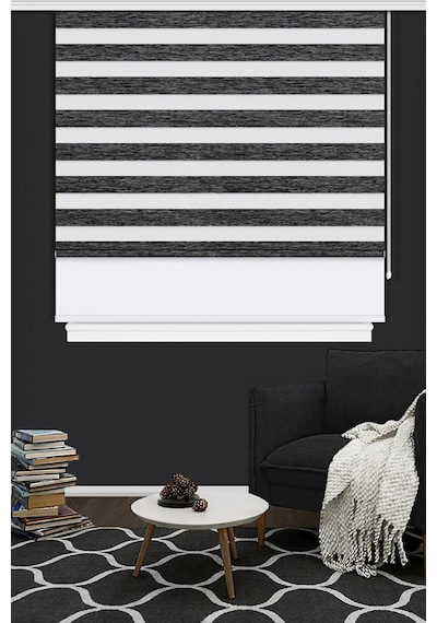 Çift Mekanizma Zebra Stor Güneşlik Perde 08 Koyu Gri Mutfak Balkon Perdesi Çocuk Yatak Odası Perde Koyu Gri 1 Çift Mekanizma Zebra Stor Güneşlik Perde 08 Koyu Gri Mutfak Balkon Perdesi Çocuk Yatak Odası Perde Koyu Gri 1