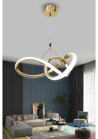 Kardelen Modern Sarkıt Led Avize - Kumandalı / Gold Eskitme GOLD ESKİTME