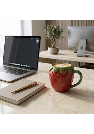 Seramik Kulplu Kupa Bardak, 300 Ml Geniş Kapasite, Çilek Şeklinde Tasarım, Makinede Yıkanabilir, Ev Ofis Restoran İçin Uygun Çilek Şeklinde Seramik Kulplu Çay Kahve Espresso Latte Sunum Bardağı çok renkli Seramik Kulplu Kupa Bardak, 300 Ml Geniş Kapasite, Çilek Şeklinde Tasarım, Makinede Yıkanabilir, Ev Ofis Restoran İçin Uygun Çilek Şeklinde Seramik Kulplu Çay Kahve Espresso Latte Sunum Bardağı çok renkli