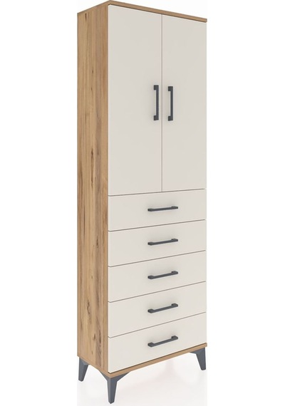 Arges Dolap Tek Raflı 5 Çekmeceli Tek Askılı 60x30x182 Çam-ay... Çam Arges Dolap Tek Raflı 5 Çekmeceli Tek Askılı 60x30x182 Çam-ay... Çam
