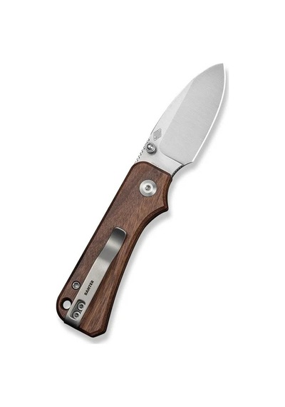 Civivi Baby Banter Slip Joint Guibourtia Wood Handle Satin Finished Nitro-v Blade Kamp Çakı Kahverengi