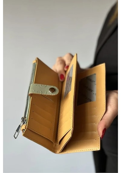 Just Polo Kadın 20 Kart Bölmeli Fermuarlı Ve Kapaklı Cüzdan Shopper Yeşil