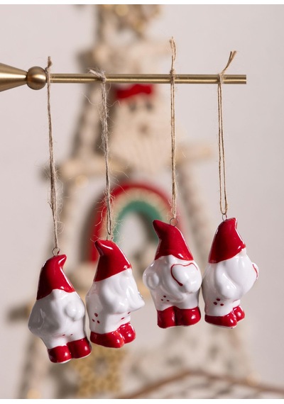 The Mia Yılbaşı Ağacı Süsü Şanş Cücesi 4lü Set 4x4x7 Cm 4 Adet