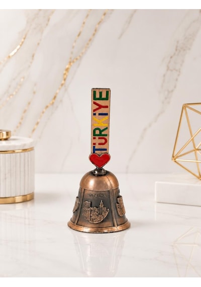 Metal El Çanı Servis Zili Dekoratif Masa Zili Otel Kafe Resepsiyon Çağrı Çanı 10.5 Cm