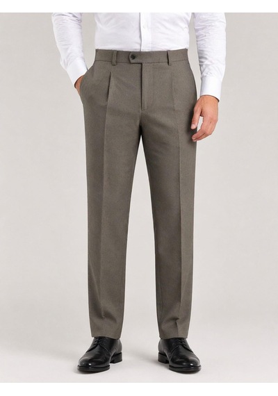 Classics Men Ricati Regular Fit Pileli Erkek Kumaş Pantolon - 7621 Kahverengi