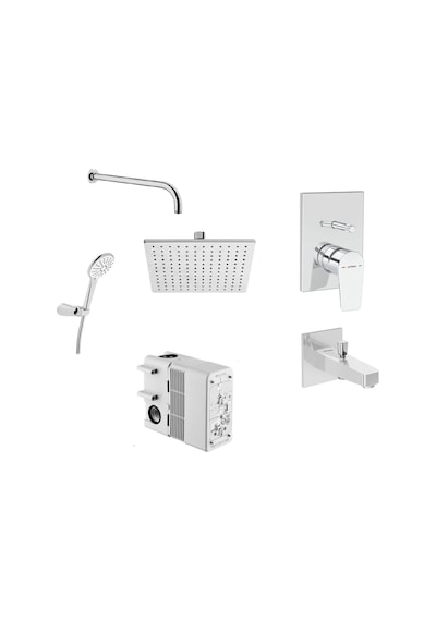 Artema Flow Square Ankastre Duş Seti Krom A49305 + A43208 + A41949 + A45652 + A45707STA + A45736 - A43131 Krom