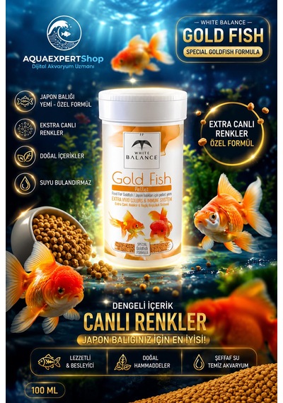 White Balance - Japon Balığı Yemi - Gold Fish Pellets - Özel Formül - Tüm Japon Balığı Türleri İçin Uygundur
