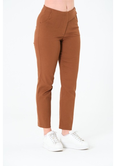 Sortie Collection Tek Düğmeli Gabardin Pantalon Kahverengi