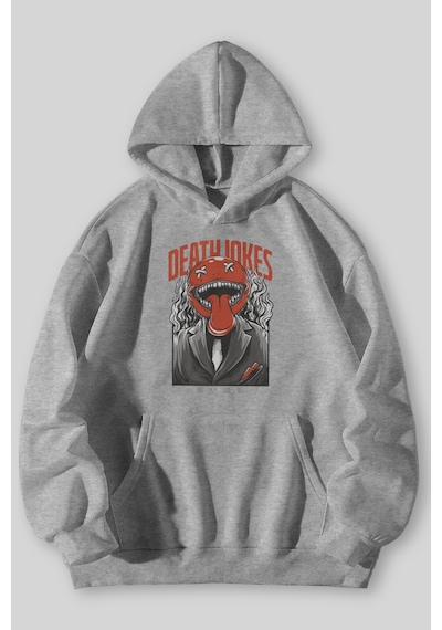 Harmandar Death Jokes Baskılı Unisex Siyah Gri Kanguru Cepli Kapüşonlu Sweatshirt Hoodie Gri Harmandar Death Jokes Baskılı Unisex Siyah Gri Kanguru Cepli Kapüşonlu Sweatshirt Hoodie Gri
