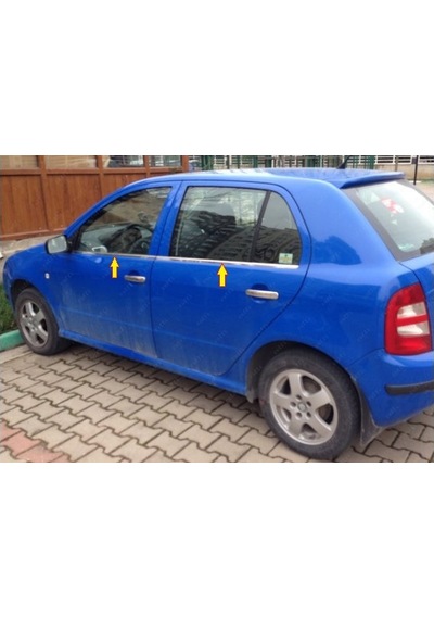 Ebal Otomotiv Skoda Fabia MK1 Krom Cam Çıtası 4 prç. 1999-2008 P. Çelik (HB)