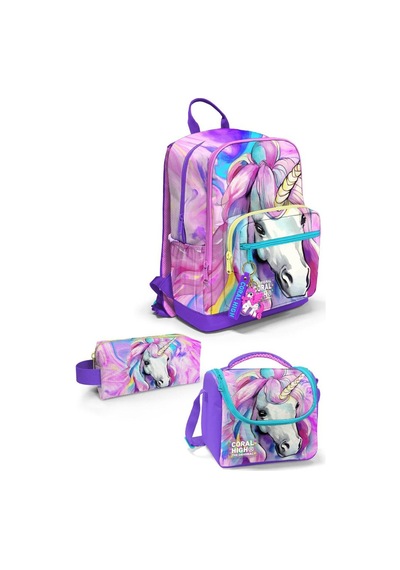 Coral High Unicorn Desenli 3 Lü Okul Çanta Seti Set0123634 Çok Renkli