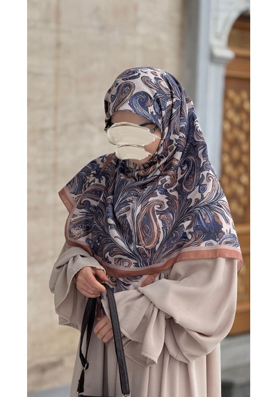 Qalortex Scarf Pamuklu Soft Açelya Desen Eşarp-taş Tsş