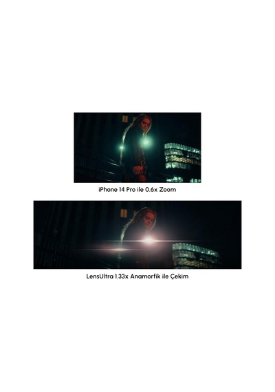 Shiftcam Lensultra 1.33x Anamorfik Lens, 1.33x Büyütme, 113 Geniş Açı, Sinematik Geniş Ekran Oranı,