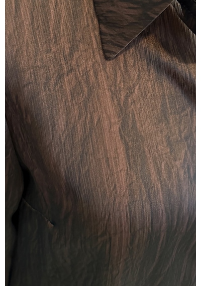 Sateen Salaş Gömlek - Koyu Kahve-137367 Koyu Kahverengi