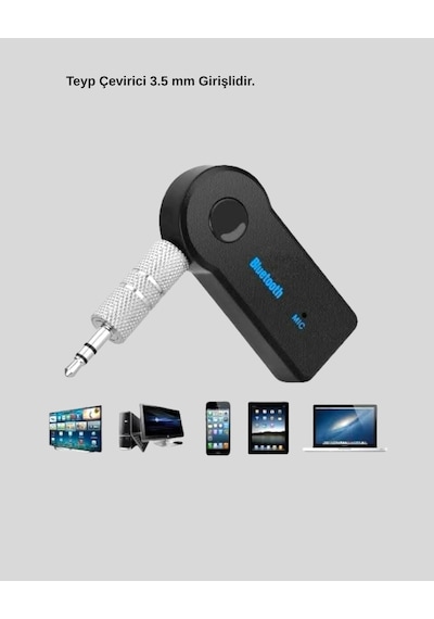 Mey İthalat Aux Bluetooth Adaptör Ve 38w Hızlı Araç Şarj Cihazı Seti