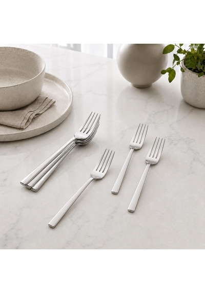 Kahvaltı Ve Tatlı Çatalı, 6'li Paslanmaz Çelik Küçük Çatal Seti, Gümüş Metal 15 Cm, 6 Adet