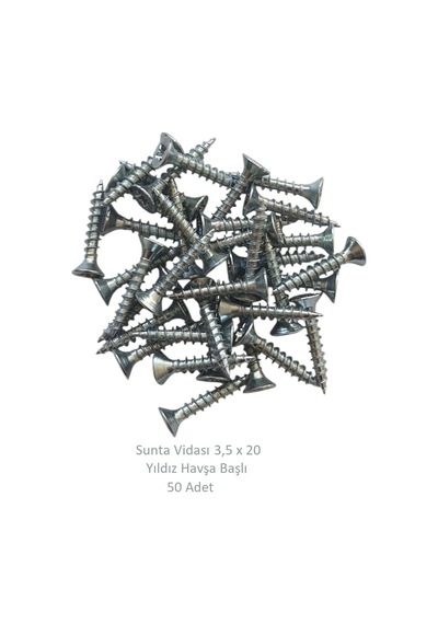 Sunta Vidası, 3,5 X 20 Mm, 50 Adet, Yhb Vida 3,5 x 20