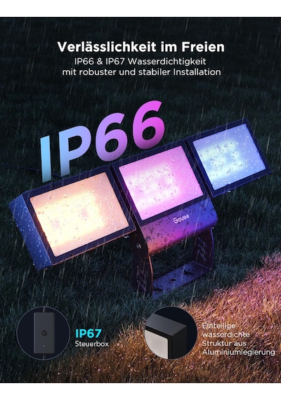 Govee Dış Mekan Triade Led Spot Işığı, 4500lm Sıcak Beyaz Ve Soğuk Beyaz İle Rgbıc Dış Mekan Projektör, Alüminyum Alaşımlı, Ip66 Su Geçirmez, Akıllı Projektör Işıkları Matter, Alexa Ve Google Assistant İle Çalışır Siyah Govee Dış Mekan Triade Led Spot Işığı, 4500lm Sıcak Beyaz Ve Soğuk Beyaz İle Rgbıc Dış Mekan Projektör, Alüminyum Alaşımlı, Ip66 Su Geçirmez, Akıllı Projektör Işıkları Matter, Alexa Ve Google Assistant İle Çalışır Siyah