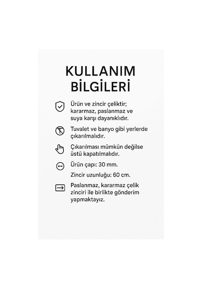 Hakkani Mührü Ve Nalı Şerif Yazılı Altınkaplama Çelik Kolye Altın