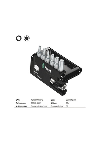 Wera Bits Seti HexPlus Bit-Check 7 Universal 1 05056168001