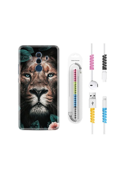 Huawei Mate 10 Pro Kılıf Kablo Koruyuculu Leon Flowers 1333