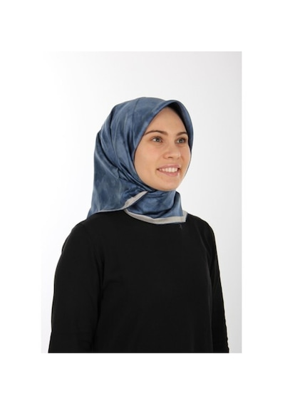 Aker Mavi Laci Ipek Krep Saten Eşarp 7208701-324
