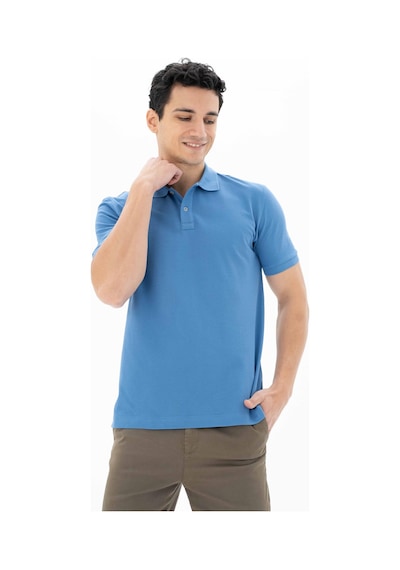 AR-MA Arma Erkek %100 Pamuk Basic Polo Yaka Regular Fit T-shirt Y25374351201 Mavi