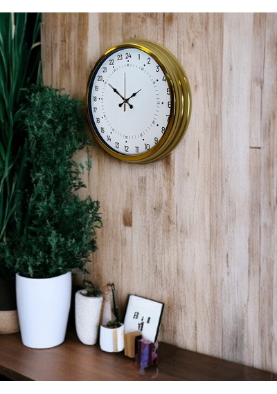 Büro Ev Ofis Hediyesi İçin 40cm Golden Biçimli Prestij Duvar Saati Diğer
