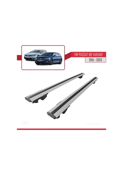 Vw Passat B8 Variant 2015-2023 Arası İle Uyumlu Hook Model Anahtar Kilitli Ara Atkı Tavan Barı Gri