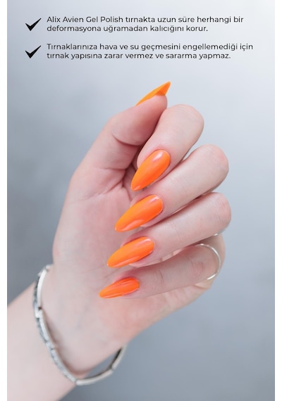 Alix Avien Uv Kalıcı Neon Turuncu Jel Oje 11 Gel Polish 12 Ml
