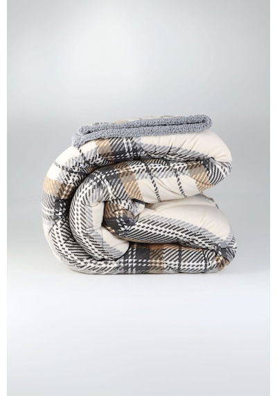 Comforter Çift Kişilik Yorgan Set Volenta Gri 220x240 Cm Gri