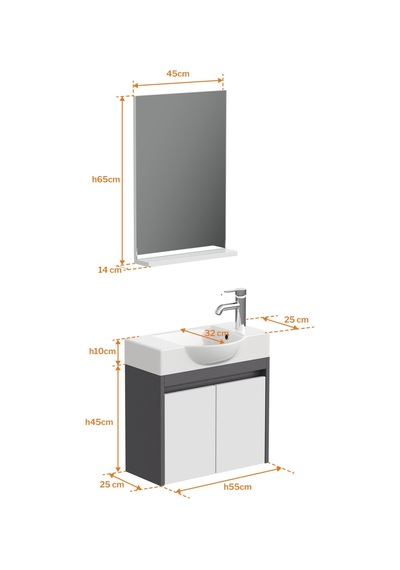Aqua Bagno Minizia Banyo Dolabı 55 X 32 Cm. Antrasit Beyaz ,lavabo Dahil Abs.50.35.08.03 Antrasit - Beyaz Aqua Bagno Minizia Banyo Dolabı 55 X 32 Cm. Antrasit Beyaz ,lavabo Dahil Abs.50.35.08.03 Antrasit - Beyaz