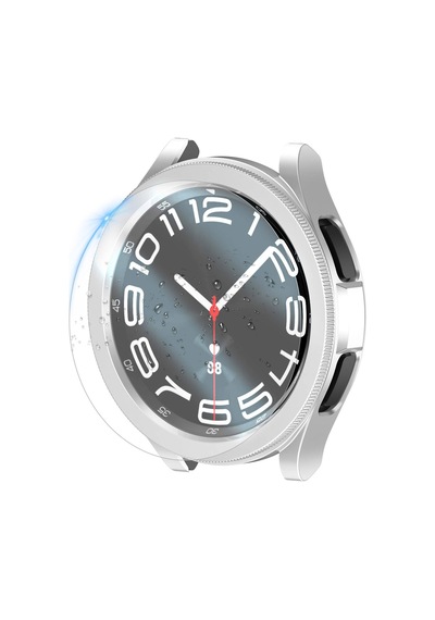 Galaxy Uyumlu Watch 6 Classic 43mm Sert Pc Kasa Ve Ekran Koruyucu Mkst Watch Gard 29 - Beyaz