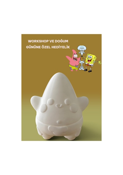 3d Sünger Bob, Squiddy Ve Patrick Figür Boyama Seti - Kendin Boya Hobi Ve Etkinlik Seti - Akrilik Boya + 6 Fırça