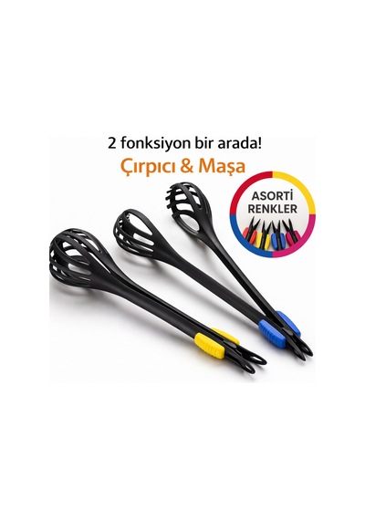 2 Si 1 Arada Sihirli Çırpıcı Maşa,30 Cm,ısıya Dayanıklı Karıştırıcı Özellikli Servis Maşası Diğer