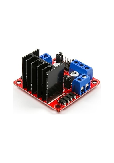 L298N Voltaj Regulatörlü Çift Motor Sürücü Kartı (Kırmızı PCB)