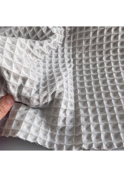 Büyük Kareli Waffle Pike Bornozluk Kumaş 100% Pamuk Bw-08 Gri