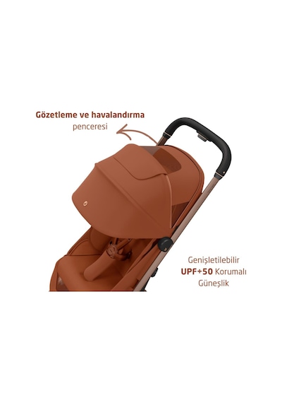 Maxi-Cosi Fame Cabin LED Işıklı Entegre Şarj Üniteli Tek Elle Katlanan Premium Kabin Boy Bebek Arabası Copper Terra