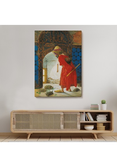 Osman Hamdi Bey'in Kaplunbağa Terbiyecisi İsimli Eseri Kanvas Tablo-5129 70 X 100