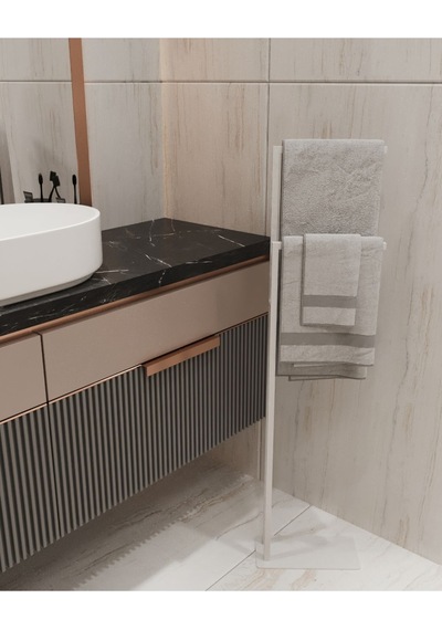 Aju Havluluk Kağıt Havlu Askısı Metal Kurulum Gerektirmez Devrilmez Banyo Düzenleyici Askı Beyaz
