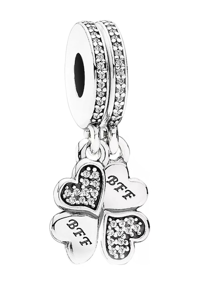 Nur Silver İkili Bff Yonca Gümüş Charm Nur-bl01348