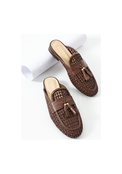 Dericia Shoes Fable Hakiki Deri Günlük Rahat Kadın Terlik Kahverengi Dericia Shoes Fable Hakiki Deri Günlük Rahat Kadın Terlik Kahverengi