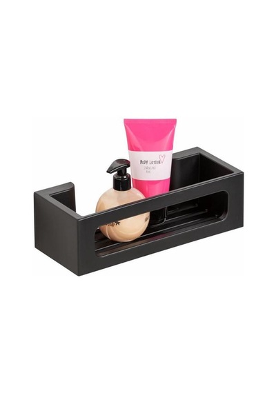 Siyah Yapışkanlı Plastik Banyo Organizer Rafı