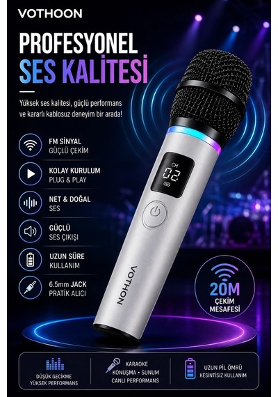 Kablosuz Karaoke Çift Mikrofon  6.5 Mm Sahne Parti Düğün Aktivite Amfi Hoparlör Najmaddin