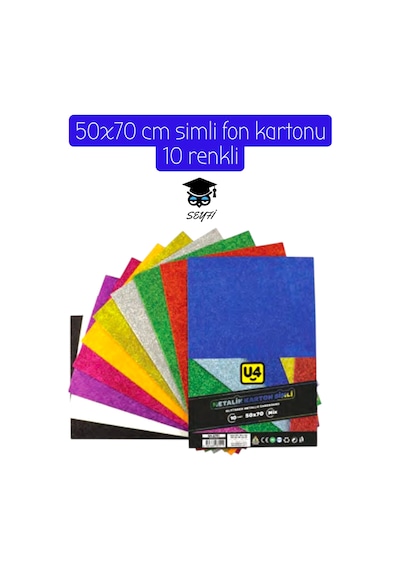 50x70 Cm Simli Fon Kartonu 10 Renk