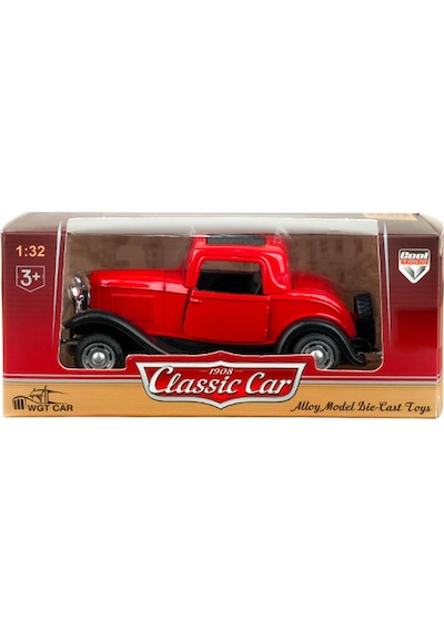 1:32 Dıe Cast Retro Hot Rod Araba Kırmızı Çok Renkli