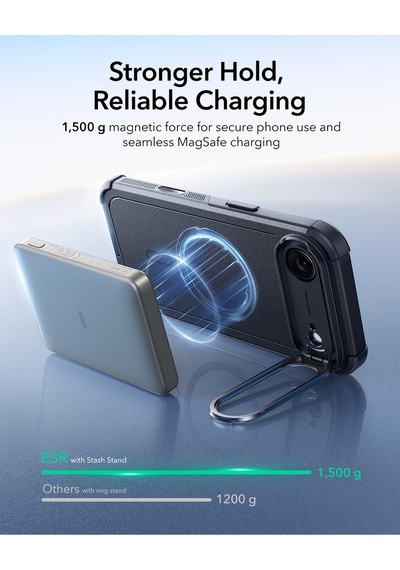 Esr Apple Uyumlu iPhone Air Cyber Tough Manyetik Kılıf Kamera Kontrol Özellikli Stantlı Siyah