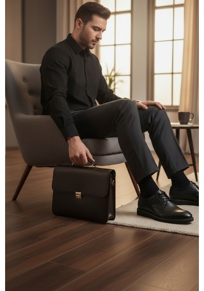 Enoch Erkek Hakiki Deri Klasik Ayakkabı Mikro Delikli Yan Panelli Ve Cap Toe Detaylı Comfort Tabanlı Bağcıklı Model Siyah Enoch Erkek Hakiki Deri Klasik Ayakkabı Mikro Delikli Yan Panelli Ve Cap Toe Detaylı Comfort Tabanlı Bağcıklı Model Siyah